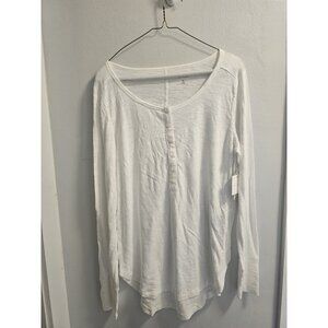 Banana Republic White Womens Sleep Shirt With Buttons Size Medium New With Tags